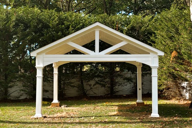 Vinyl Open Aframe Roof Pavilion Myerstown Sheds & Fencing